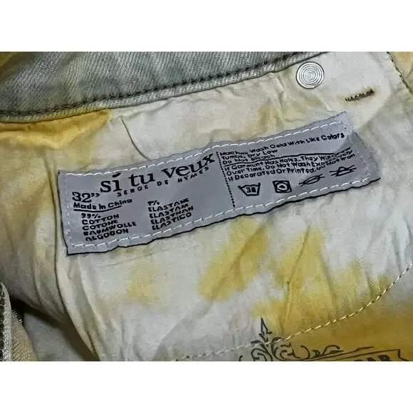 Si Tu Veux Yellow Superstack Men’s Jean’s Size 32 New